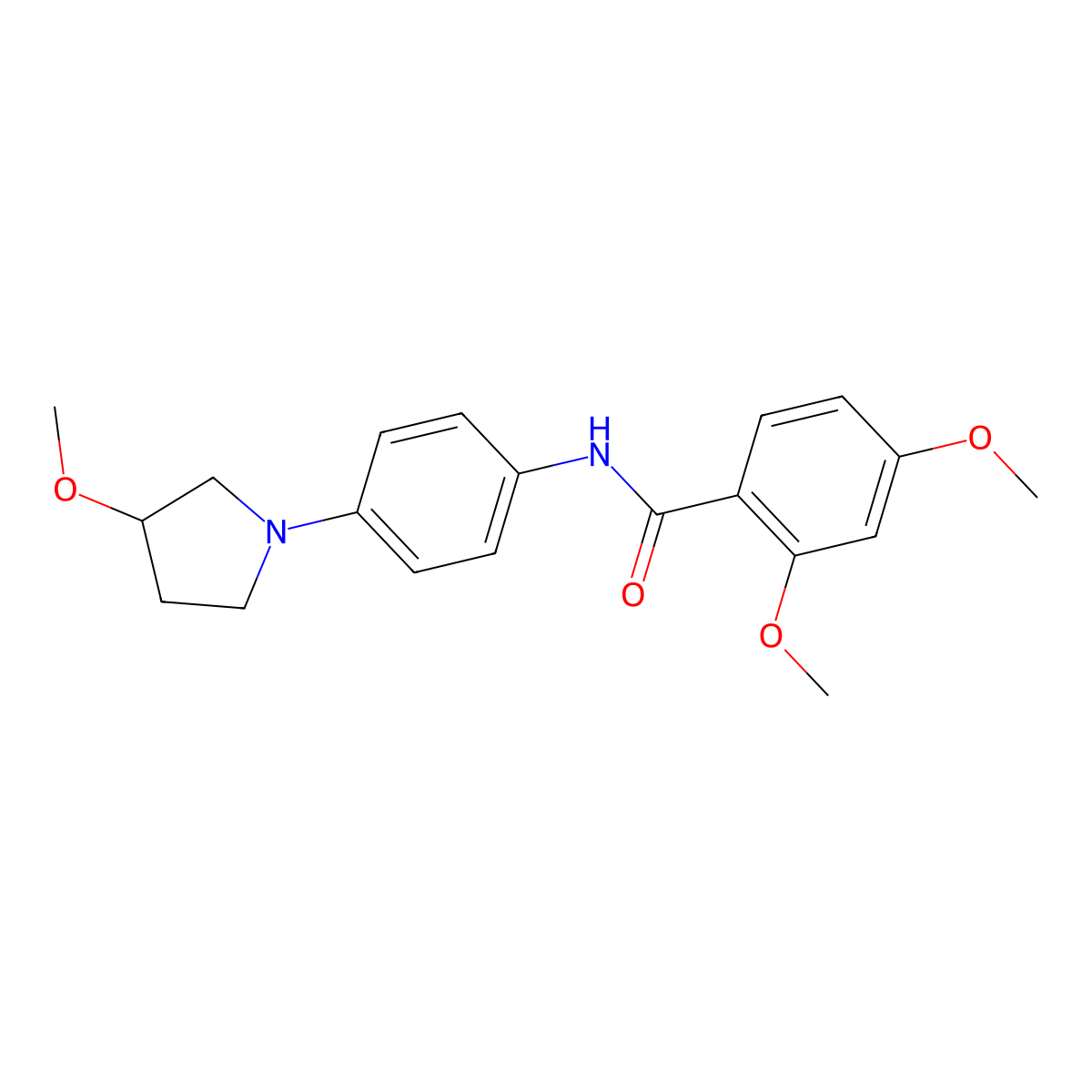 2,4-Dimethoxy-N-[4-(3-methoxypyrrolidin-1-YL)phenyl]benzamide molecular structure, CAS 1798037-04-3