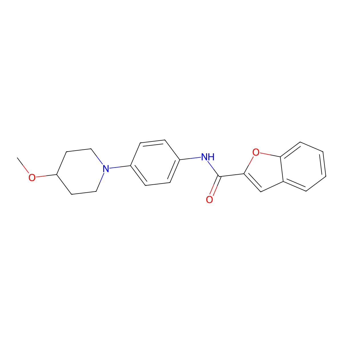 N-(4-(4-methoxypiperidin-1-yl)phenyl)benzofuran-2-carboxamide molecular structure, CAS 1798037-30-5