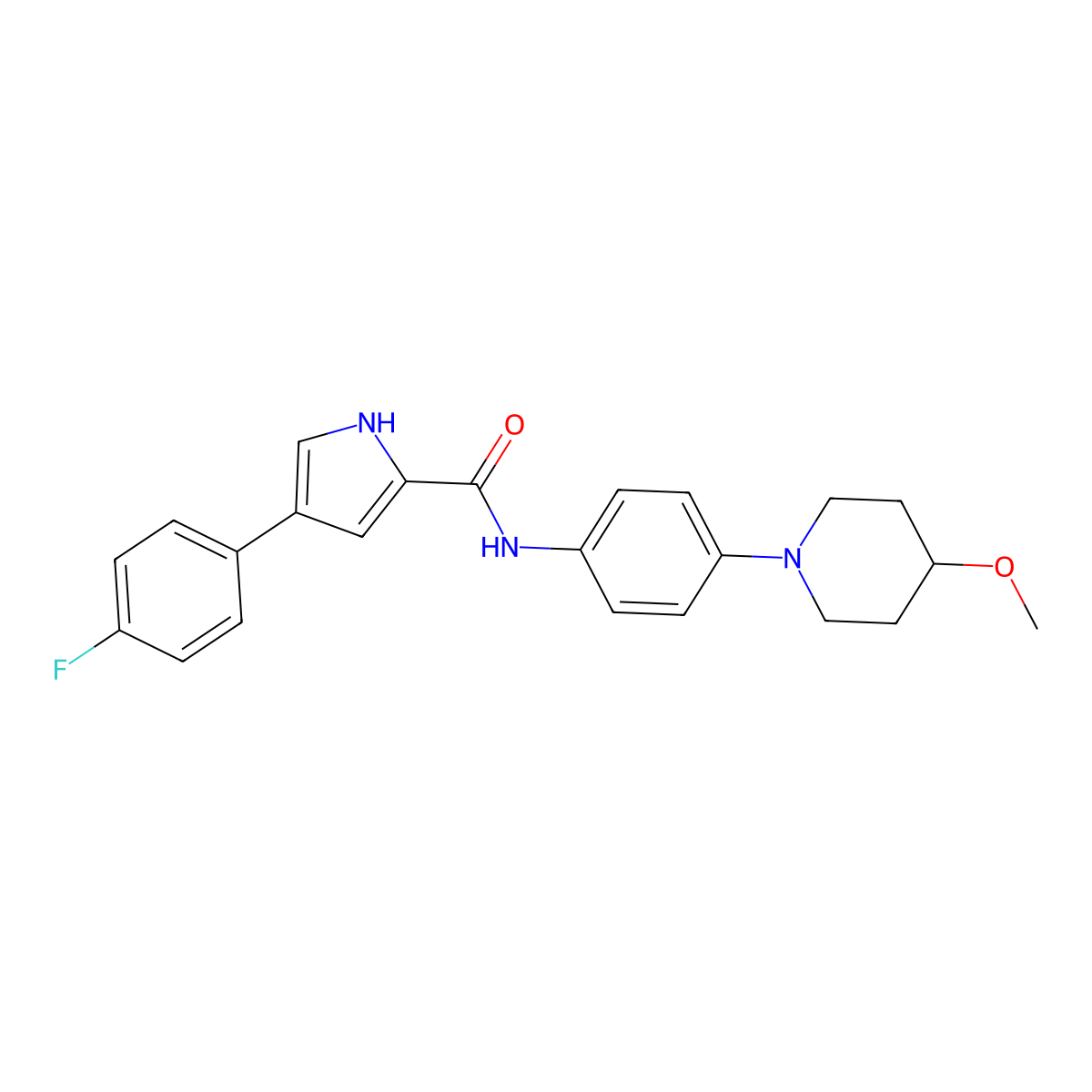 4-(4-fluorophenyl)-N-[4-(4-methoxypiperidin-1-yl)phenyl]-1H-pyrrole-2-carboxamide molecular structure, CAS 1798037-40-7
