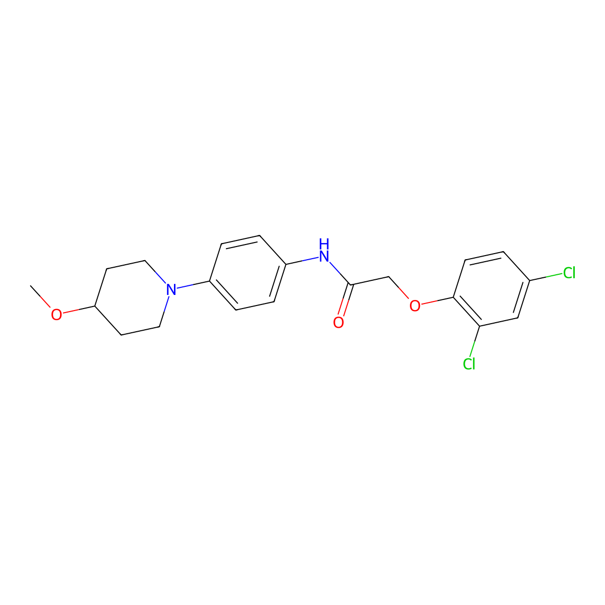 2-(2,4-Dichlorophenoxy)-N-[4-(4-methoxypiperidin-1-YL)phenyl]acetamide molecular structure, CAS 1798037-48-5