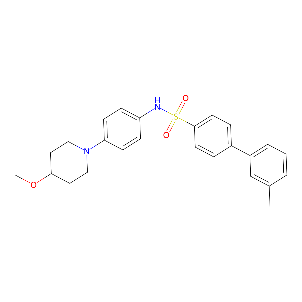 N-[4-(4-Methoxypiperidin-1-YL)phenyl]-3'-methyl-[1,1'-biphenyl]-4-sulfonamide molecular structure, CAS 1798037-53-2