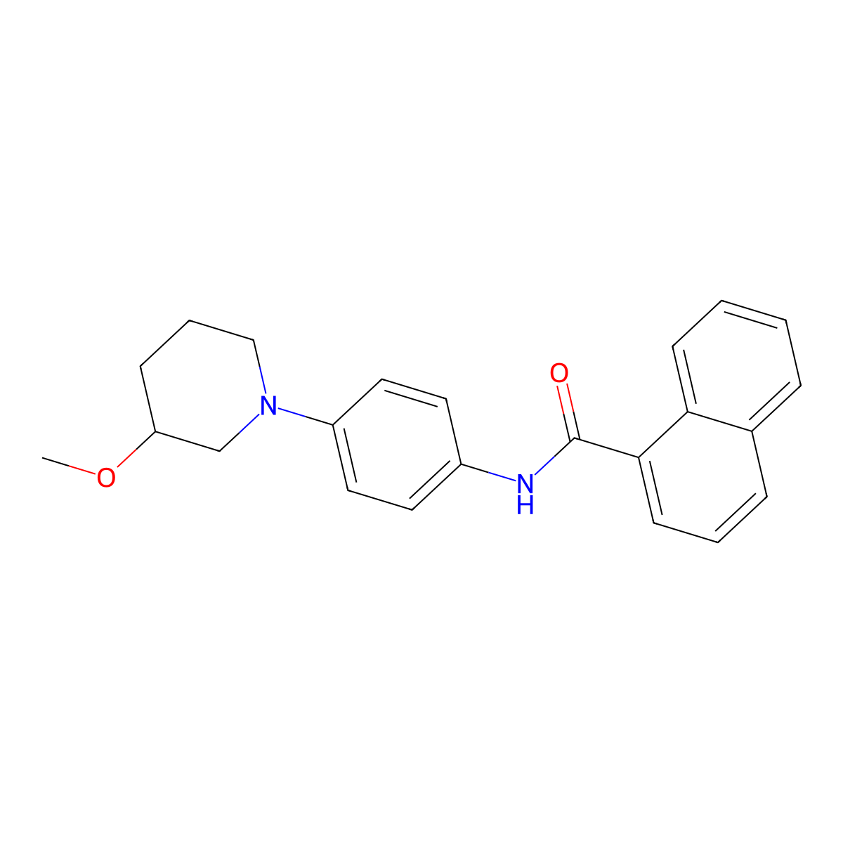 N-(4-(3-methoxypiperidin-1-yl)phenyl)-1-naphthamide molecular structure, CAS 1798037-61-2