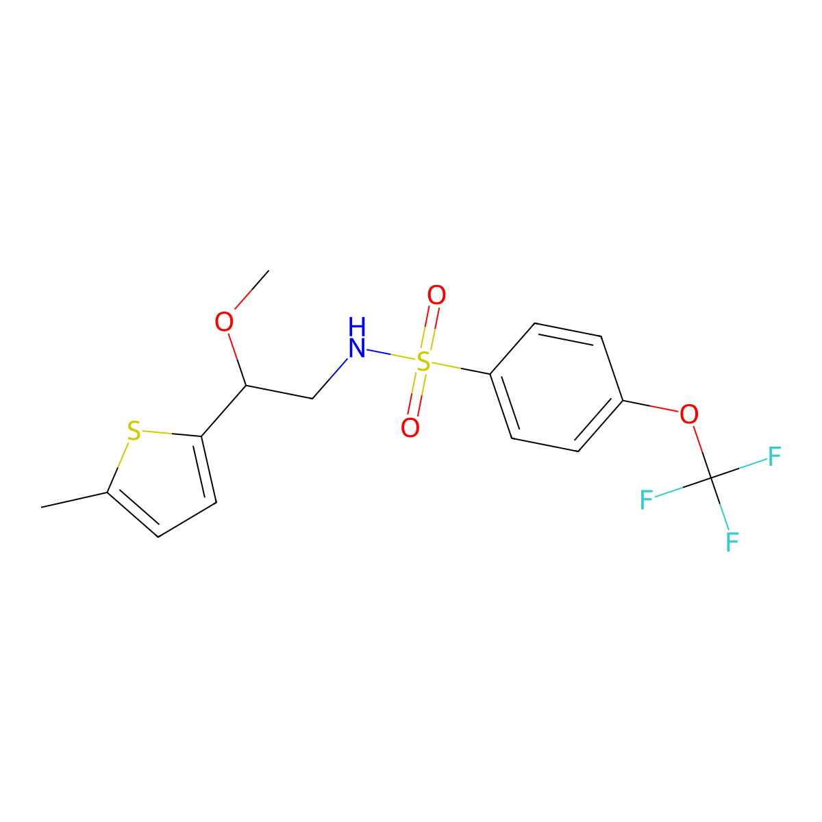 N-(2-methoxy-2-(5-methylthiophen-2-yl)ethyl)-4-(trifluoromethoxy)benzenesulfonamide molecular structure, CAS 1798037-66-7
