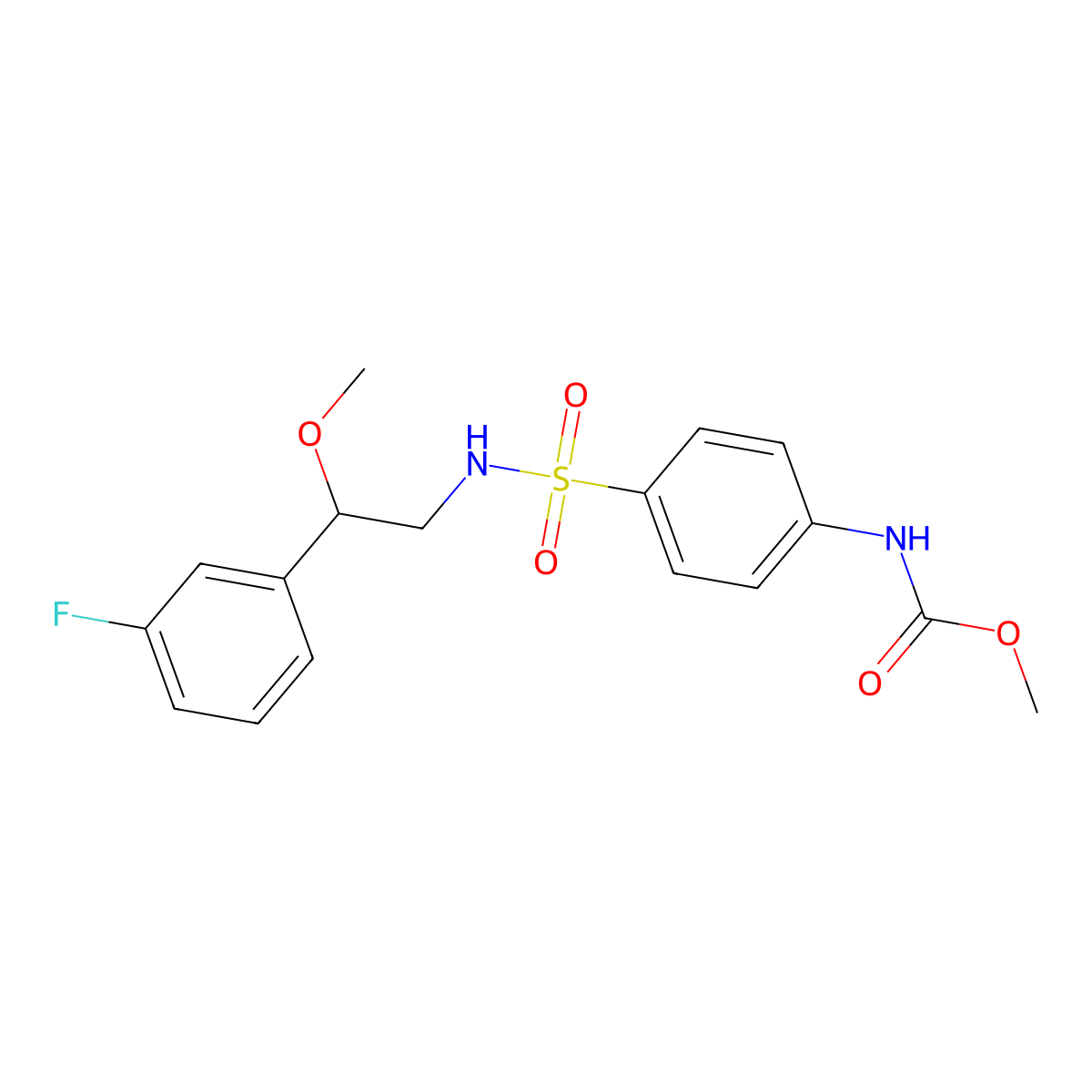 methyl (4-(N-(2-(3-fluorophenyl)-2-methoxyethyl)sulfamoyl)phenyl)carbamate molecular structure, CAS 1798038-12-6