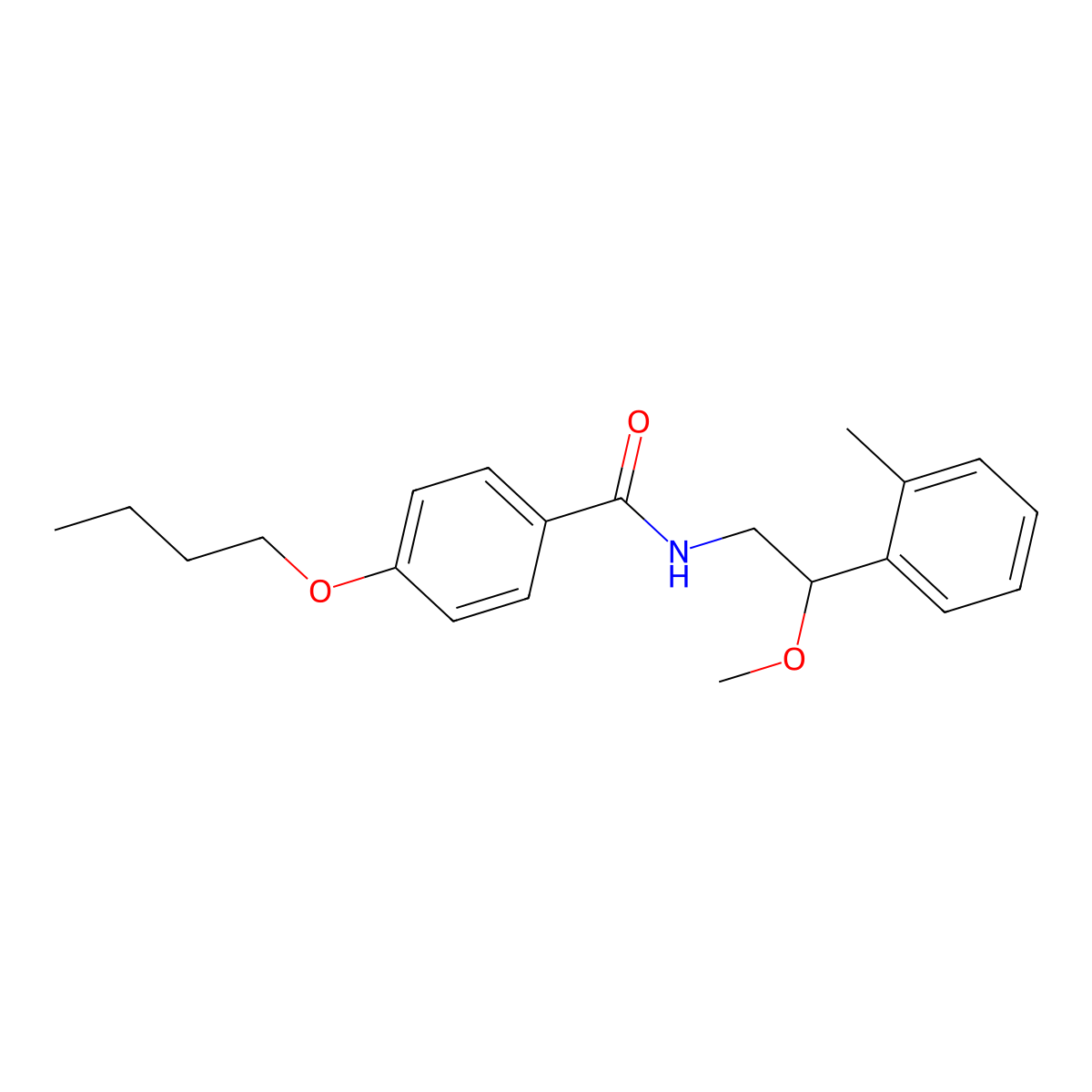 4-butoxy-N-(2-methoxy-2-(o-tolyl)ethyl)benzamide molecular structure, CAS 1798038-26-2