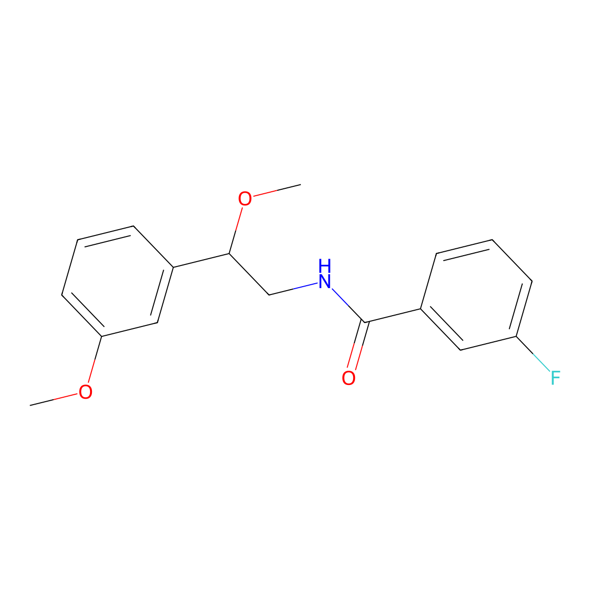 3-fluoro-N-[2-methoxy-2-(3-methoxyphenyl)ethyl]benzamide molecular structure, CAS 1798038-56-8