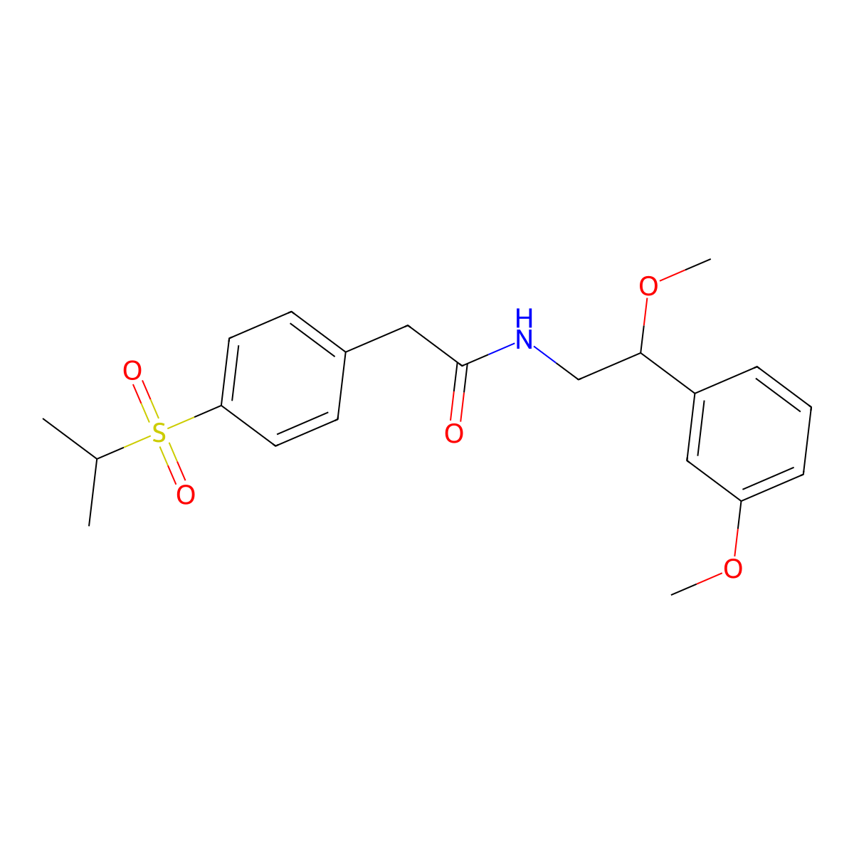 2-(4-(isopropylsulfonyl)phenyl)-N-(2-methoxy-2-(3-methoxyphenyl)ethyl)acetamide molecular structure, CAS 1798038-66-0