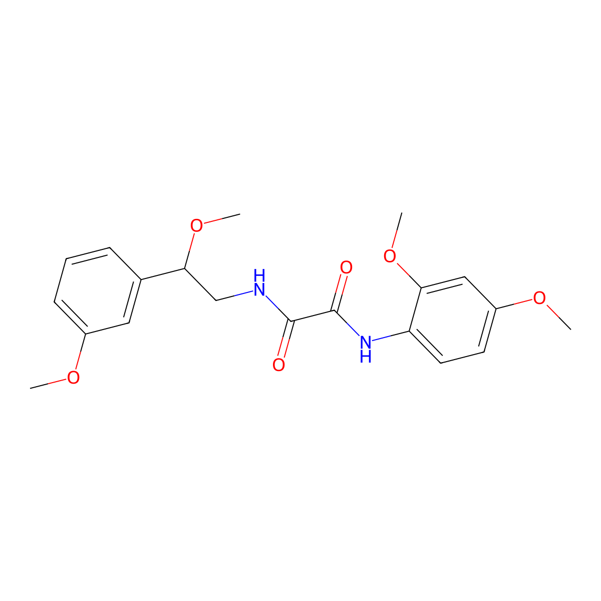 N1-(2,4-dimethoxyphenyl)-N2-(2-methoxy-2-(3-methoxyphenyl)ethyl)oxalamide molecular structure, CAS 1798039-02-7