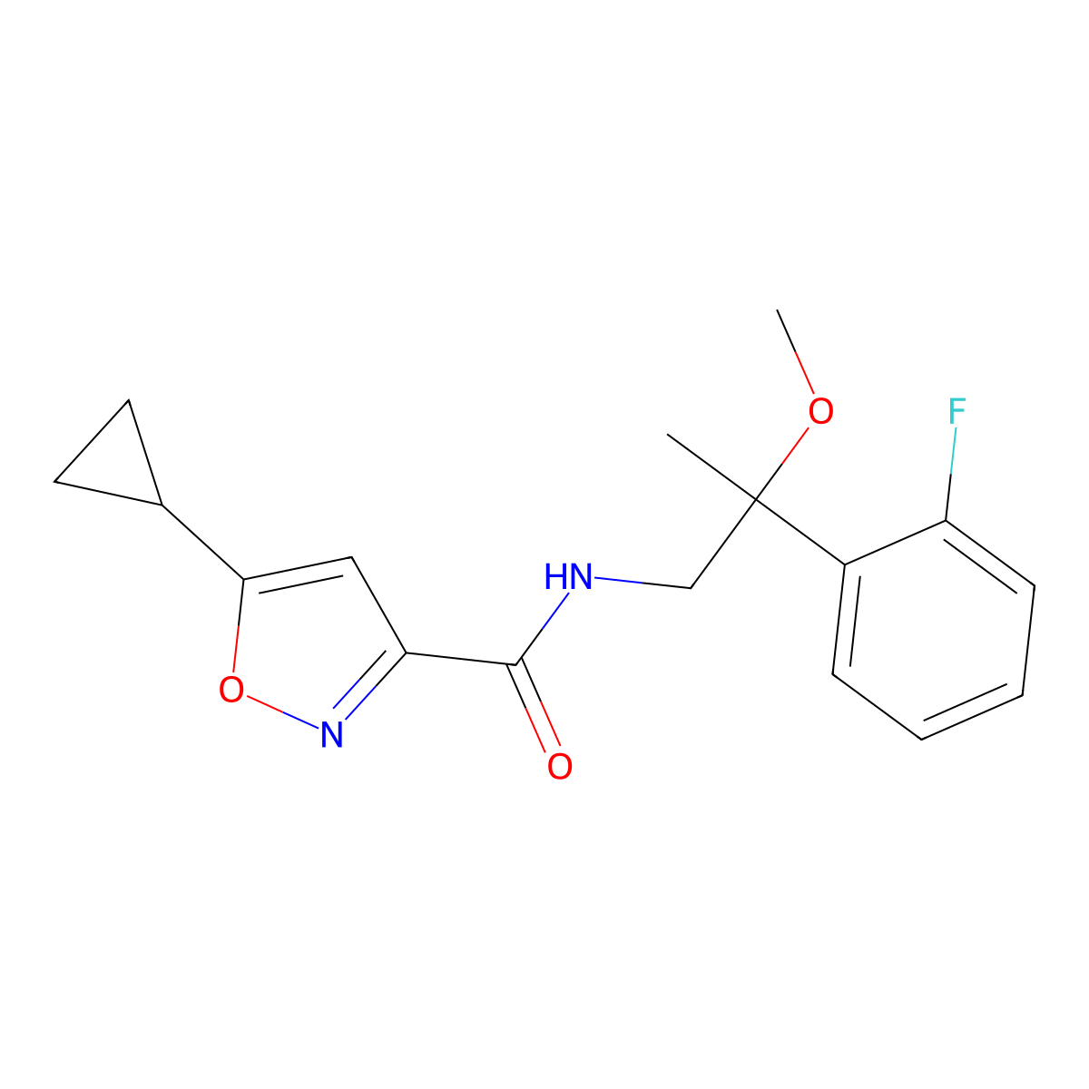 5-cyclopropyl-N-(2-(2-fluorophenyl)-2-methoxypropyl)isoxazole-3-carboxamide molecular structure, CAS 1798039-17-4