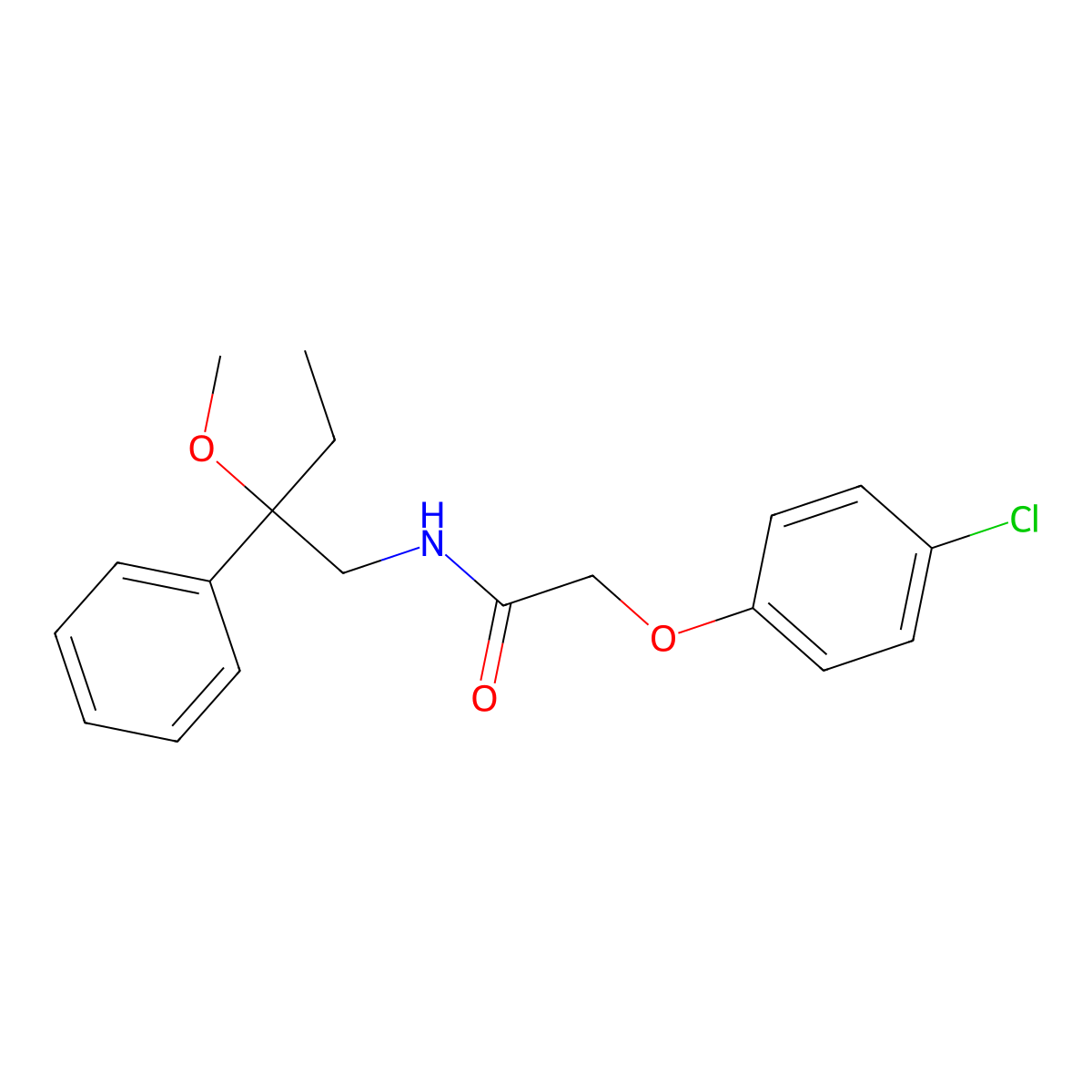 2-(4-chlorophenoxy)-N-(2-methoxy-2-phenylbutyl)acetamide molecular structure, CAS 1798039-44-7