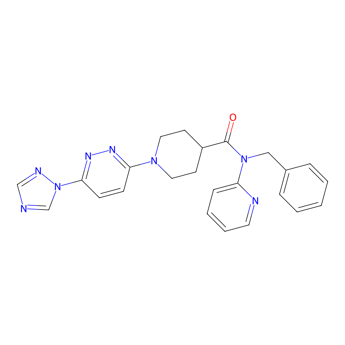 1-(6-(1H-1,2,4-triazol-1-yl)pyridazin-3-yl)-N-benzyl-N-(pyridin-2-yl)piperidine-4-carboxamide molecular structure, CAS 1798040-19-3