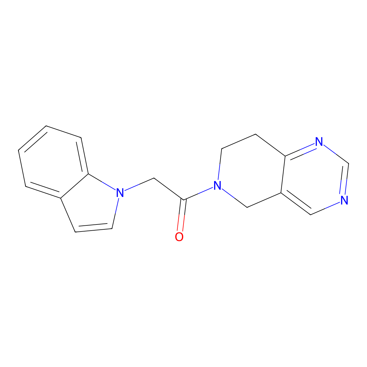 1-(7,8-dihydropyrido[4,3-d]pyrimidin-6(5H)-yl)-2-(1H-indol-1-yl)ethanone molecular structure, CAS 1798040-36-4