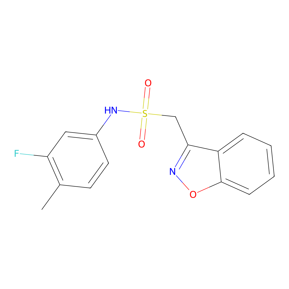 1-(benzo[d]isoxazol-3-yl)-N-(3-fluoro-4-methylphenyl)methanesulfonamide molecular structure, CAS 1798040-58-0