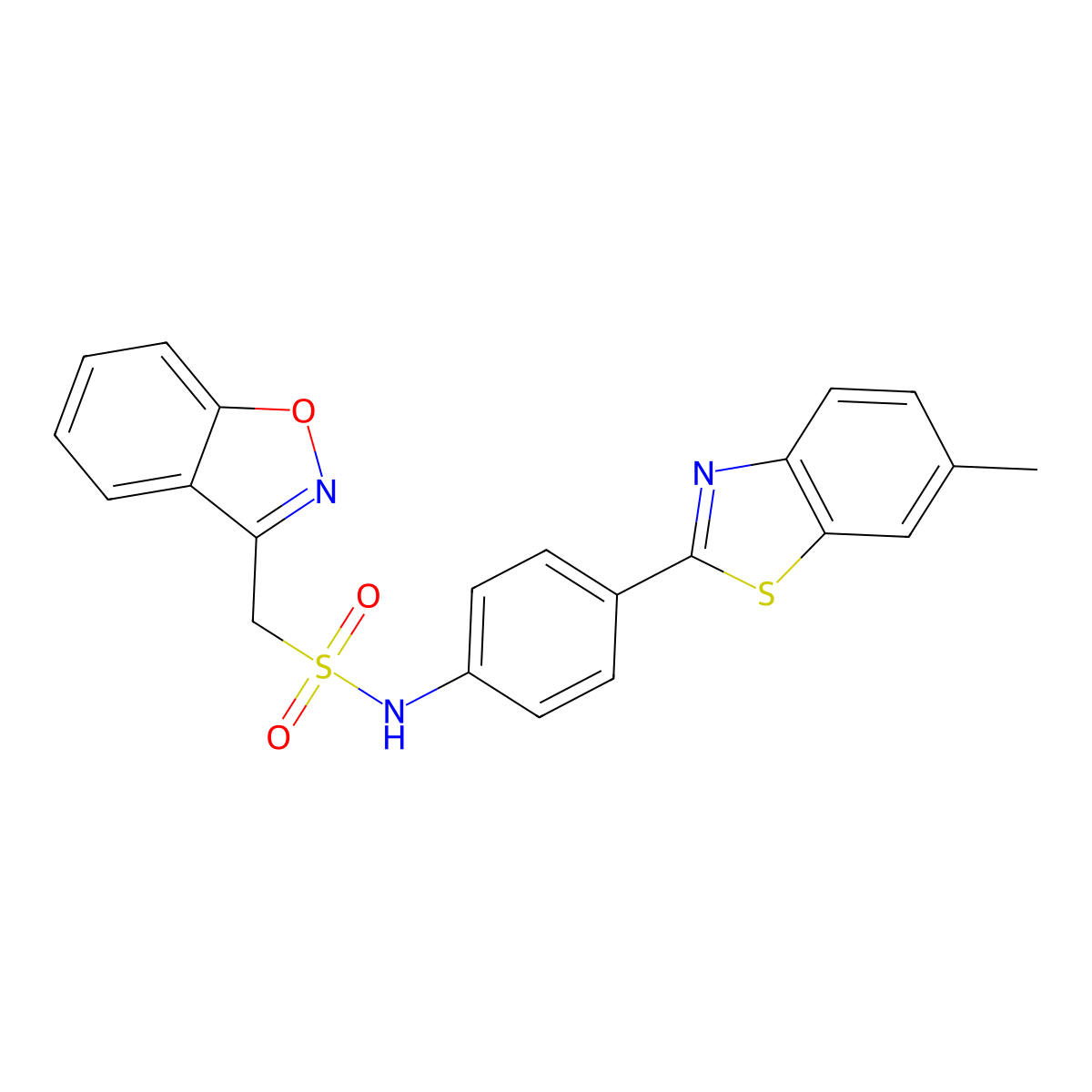 1-(benzo[d]isoxazol-3-yl)-N-(4-(6-methylbenzo[d]thiazol-2-yl)phenyl)methanesulfonamide molecular structure, CAS 1798040-64-8