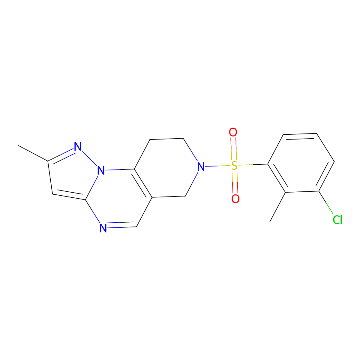 11-(3-Chloro-2-methylbenzenesulfonyl)-4-methyl-2,3,7,11-tetraazatricyclo[7.4.0.0^{2,6}]trideca-1(9),3,5,7-tetraene molecular structure, CAS 1798040-77-3