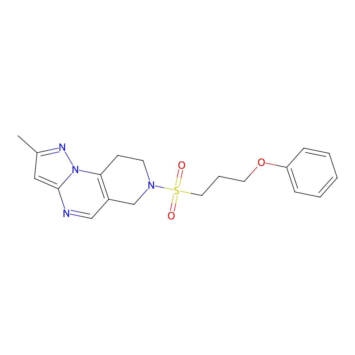 4-Methyl-11-(3-phenoxypropanesulfonyl)-2,3,7,11-tetraazatricyclo[7.4.0.0^{2,6}]trideca-1(9),3,5,7-tetraene molecular structure, CAS 1798040-82-0