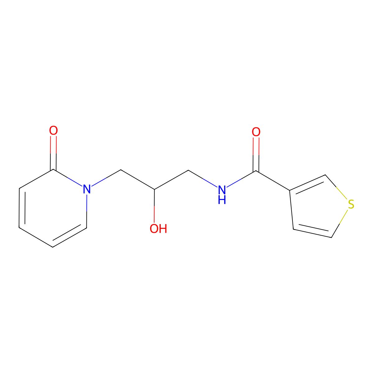 N-(2-hydroxy-3-(2-oxopyridin-1(2H)-yl)propyl)thiophene-3-carboxamide molecular structure, CAS 1798041-58-3