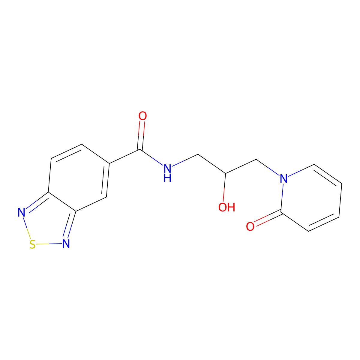 N-(2-hydroxy-3-(2-oxopyridin-1(2H)-yl)propyl)benzo[c][1,2,5]thiadiazole-5-carboxamide molecular structure, CAS 1798041-72-1