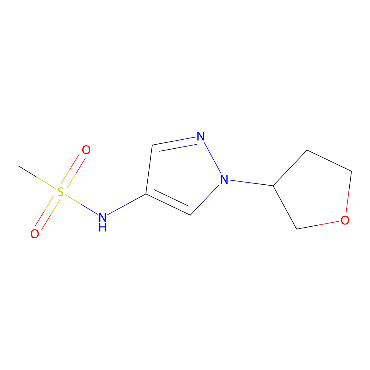 N-(1-(tetrahydrofuran-3-yl)-1H-pyrazol-4-yl)methanesulfonamide molecular structure, CAS 1798041-84-5