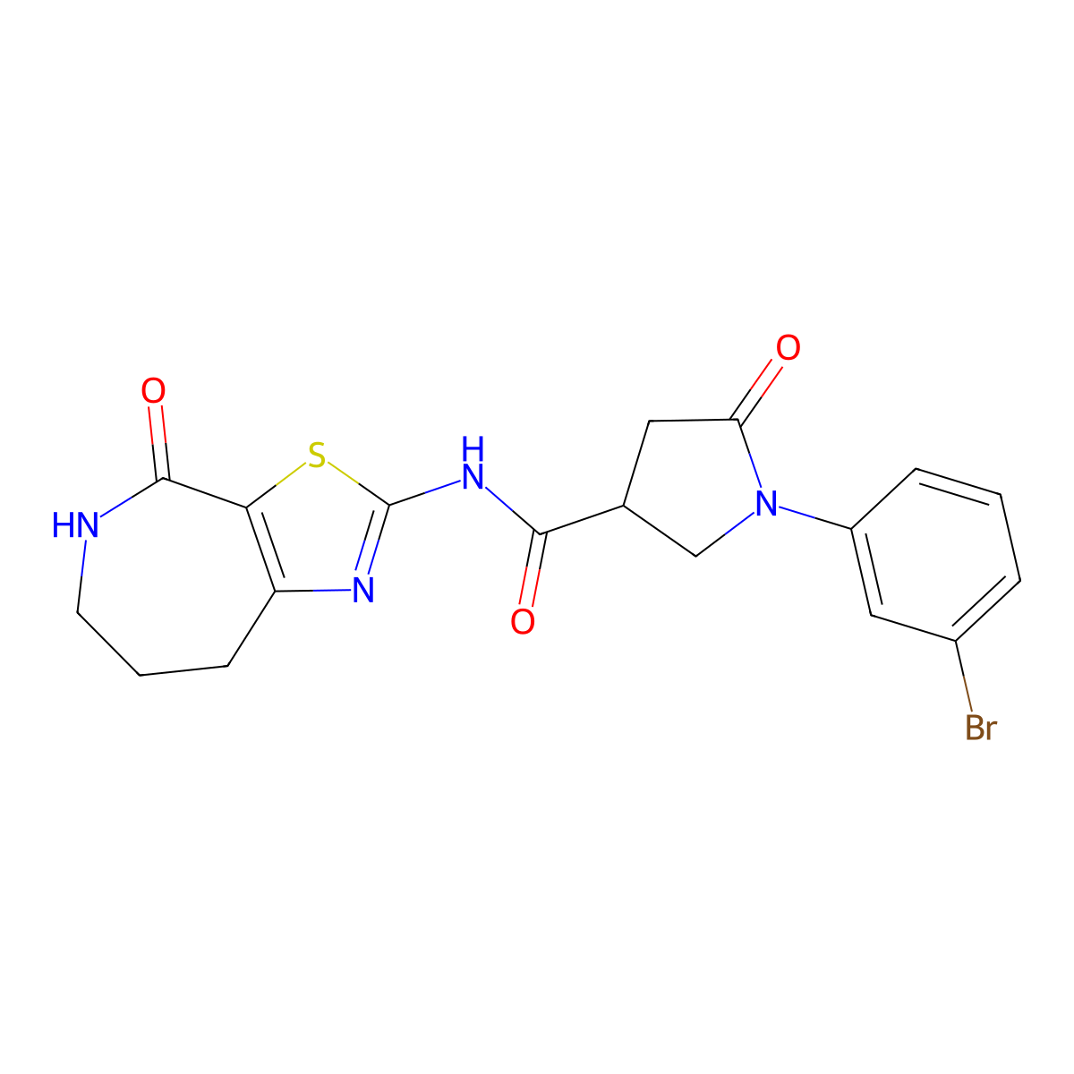 1-(3-bromophenyl)-5-oxo-N-(4-oxo-5,6,7,8-tetrahydro-4H-thiazolo[5,4-c]azepin-2-yl)pyrrolidine-3-carboxamide molecular structure, CAS 1798041-96-9
