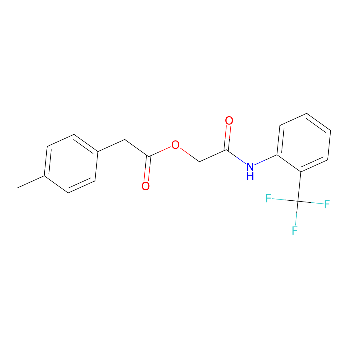 2-Oxo-2-{[2-(trifluoromethyl)phenyl]amino}ethyl (4-methylphenyl)acetate molecular structure, CAS 1798043-43-2