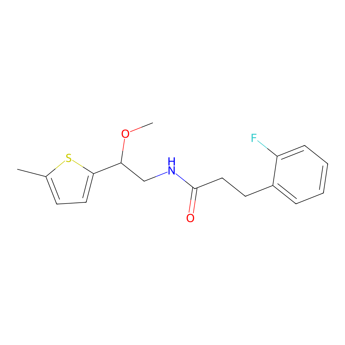 3-(2-Fluorophenyl)-N-[2-methoxy-2-(5-methylthiophen-2-YL)ethyl]propanamide molecular structure, CAS 1798044-27-5