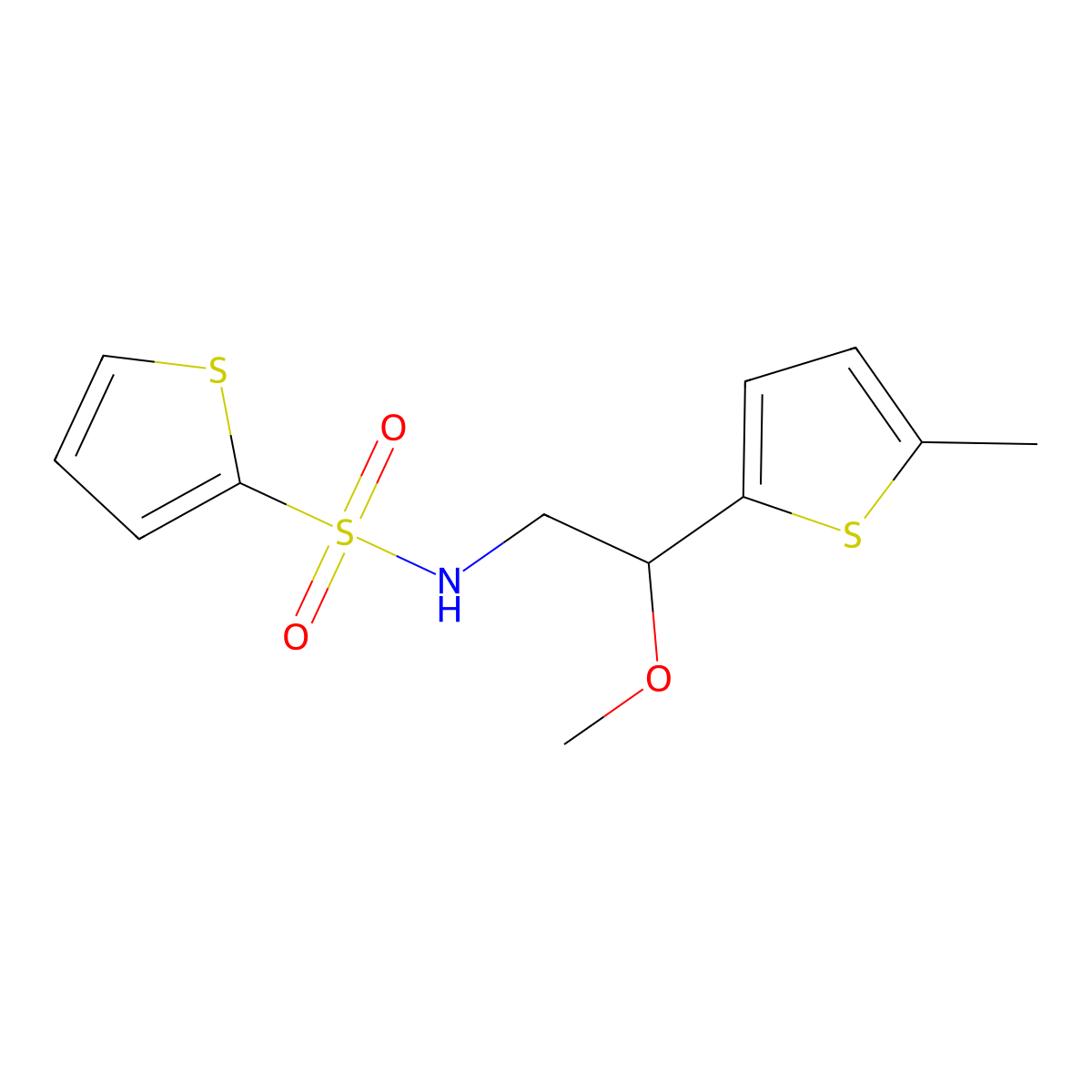 N-[2-Methoxy-2-(5-methylthiophen-2-YL)ethyl]thiophene-2-sulfonamide molecular structure, CAS 1798044-30-0