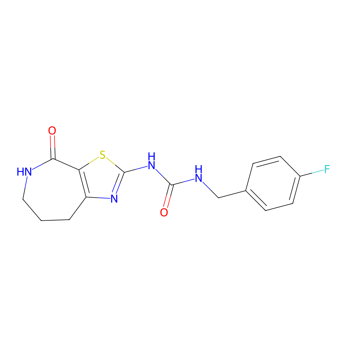 1-(4-fluorobenzyl)-3-(4-oxo-5,6,7,8-tetrahydro-4H-thiazolo[5,4-c]azepin-2-yl)urea molecular structure, CAS 1798045-83-6