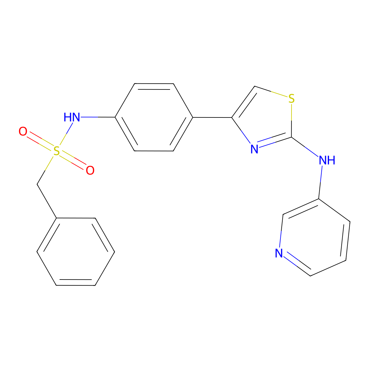 1-phenyl-N-(4-(2-(pyridin-3-ylamino)thiazol-4-yl)phenyl)methanesulfonamide molecular structure, CAS 1798046-14-6