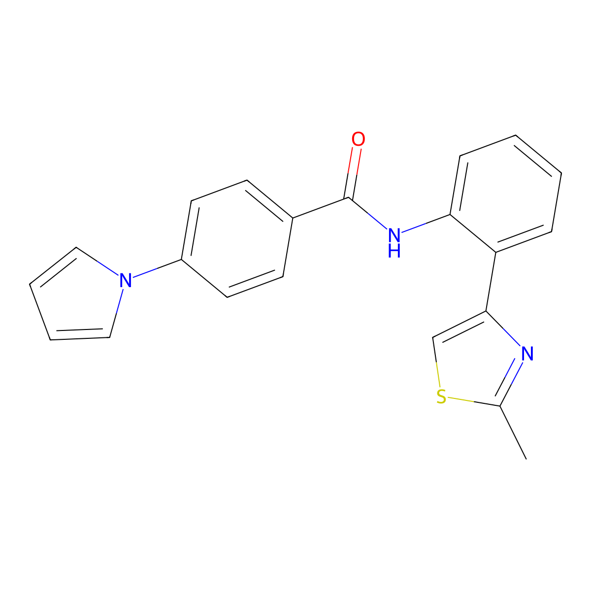 N-(2-(2-methylthiazol-4-yl)phenyl)-4-(1H-pyrrol-1-yl)benzamide molecular structure, CAS 1798046-22-6