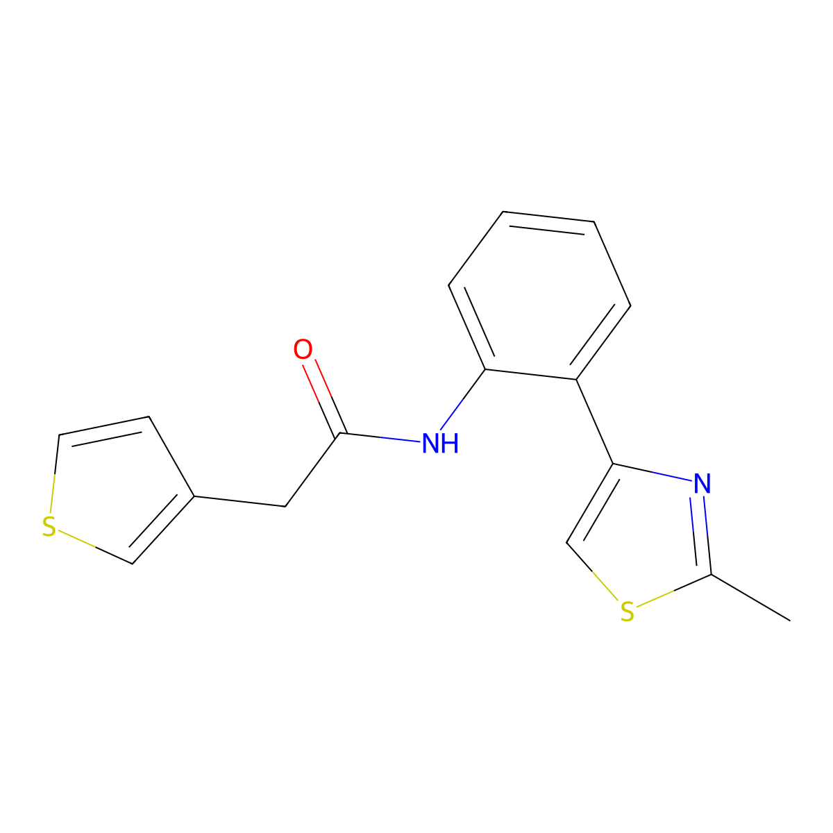 N-(2-(2-methylthiazol-4-yl)phenyl)-2-(thiophen-3-yl)acetamide molecular structure, CAS 1798046-39-5