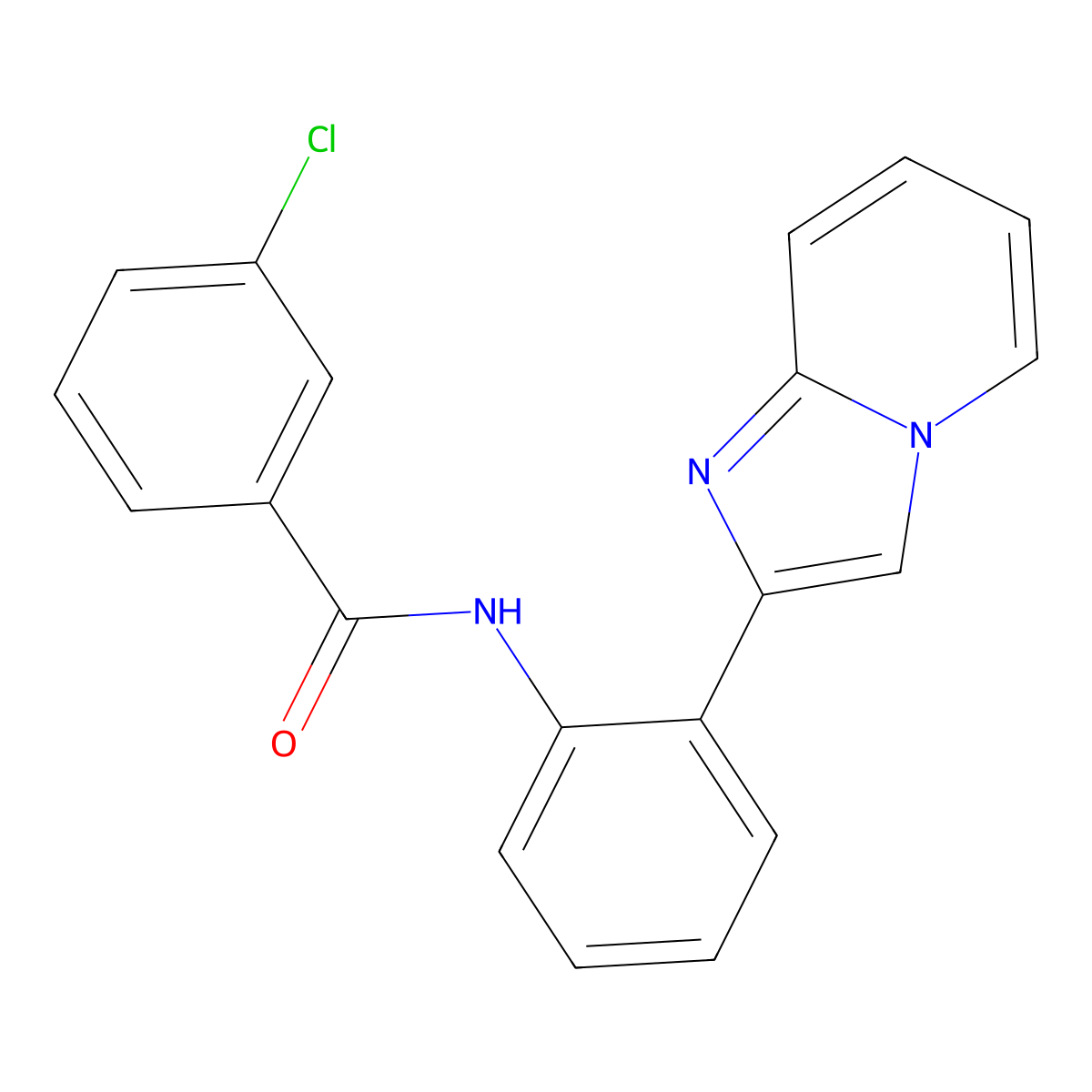 3-chloro-N-(2-(imidazo[1,2-a]pyridin-2-yl)phenyl)benzamide molecular structure, CAS 1798046-53-3