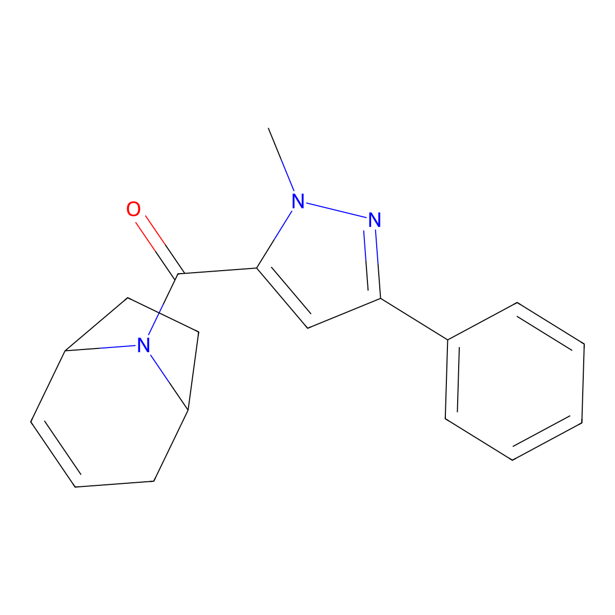 (1R,5S)-8-azabicyclo[3.2.1]oct-2-en-8-yl(1-methyl-3-phenyl-1H-pyrazol-5-yl)methanone molecular structure, CAS 1798046-88-4