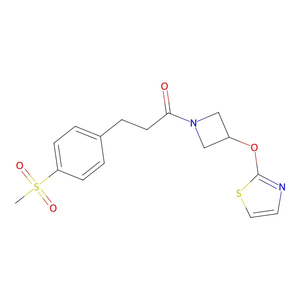 3-(4-(Methylsulfonyl)phenyl)-1-(3-(thiazol-2-yloxy)azetidin-1-yl)propan-1-one molecular structure, CAS 1798047-25-2