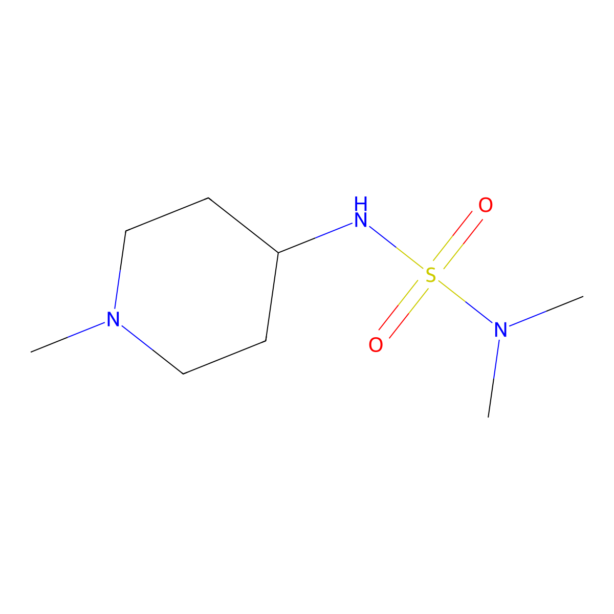 Dimethyl[(1-methylpiperidin-4-yl)sulfamoyl]amine molecular structure, CAS 1798054-43-9