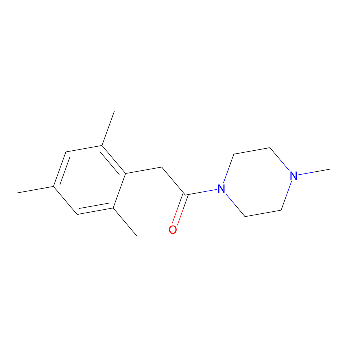 1-(4-Methyl-1-piperazinyl)-2-(2,4,6-trimethylphenyl)ethanone molecular structure, CAS 1798077-70-9