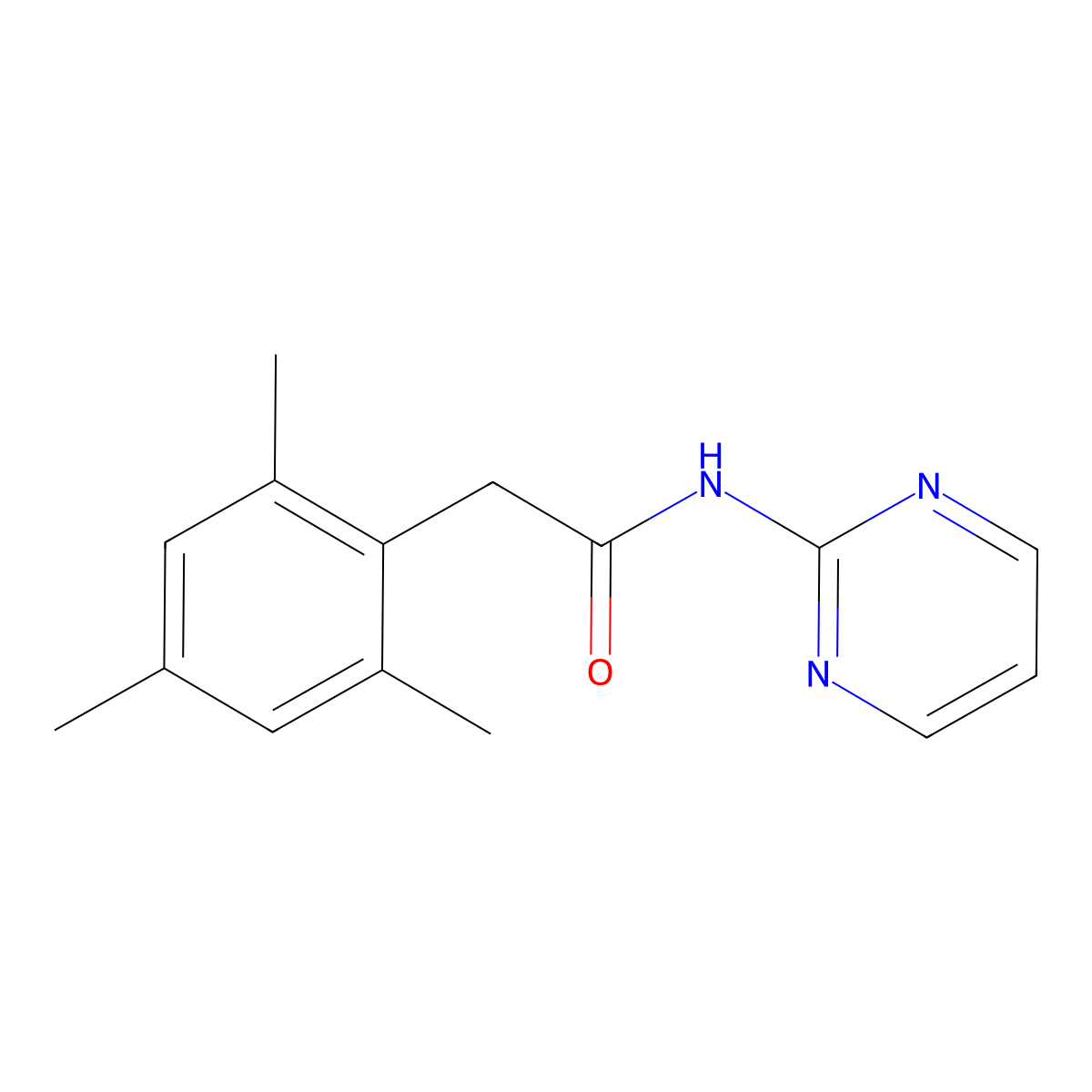 2,4,6-Trimethyl-N-2-pyrimidinylbenzeneacetamide molecular structure, CAS 1798077-90-3