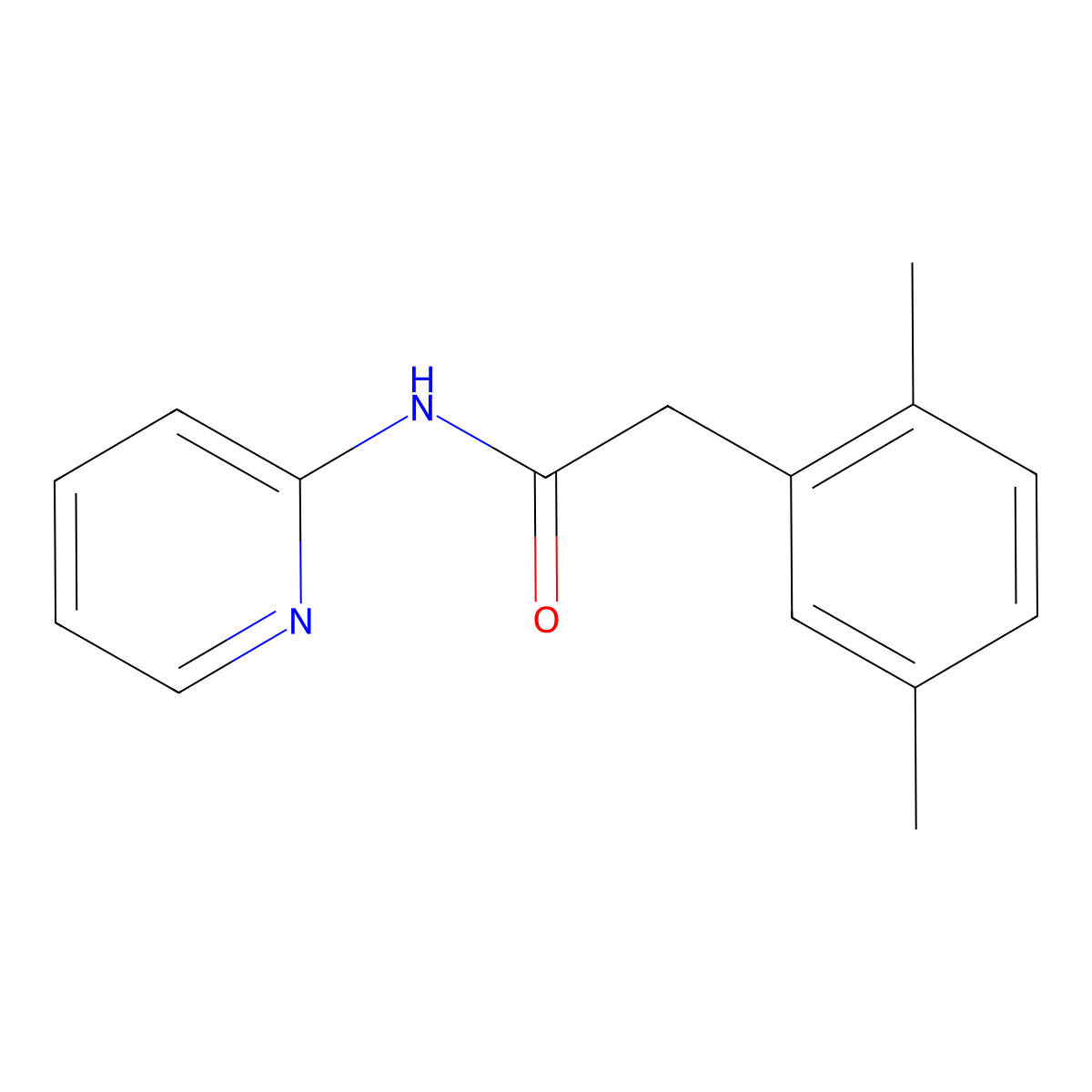 2,5-Dimethyl-N-2-pyridinylbenzeneacetamide molecular structure, CAS 1798096-96-4