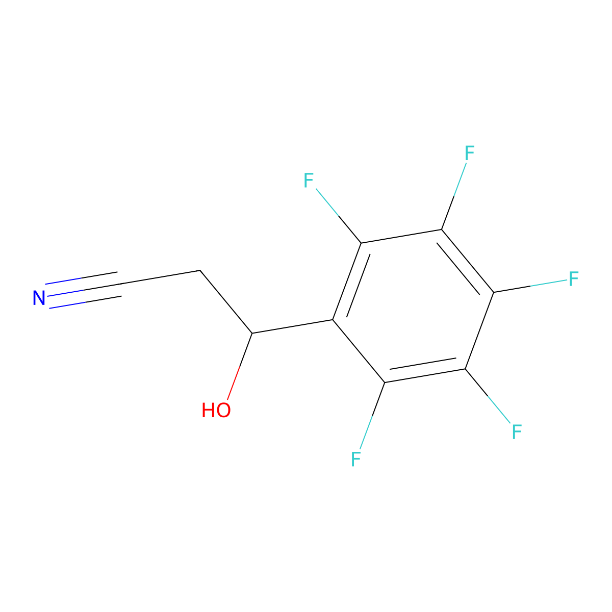 3-Hydroxy-3-(pentafluorophenyl)propanenitrile molecular structure, CAS 17981-13-4