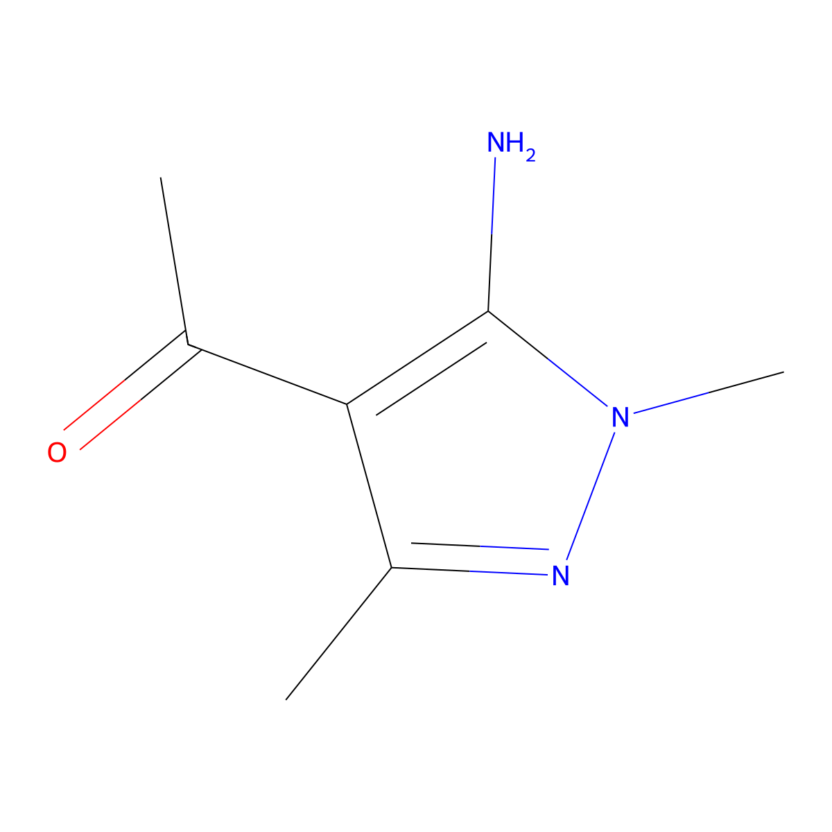 1-(5-Amino-1,3-dimethyl-1H-pyrazol-4-yl)ethanone molecular structure, CAS 179810-58-3