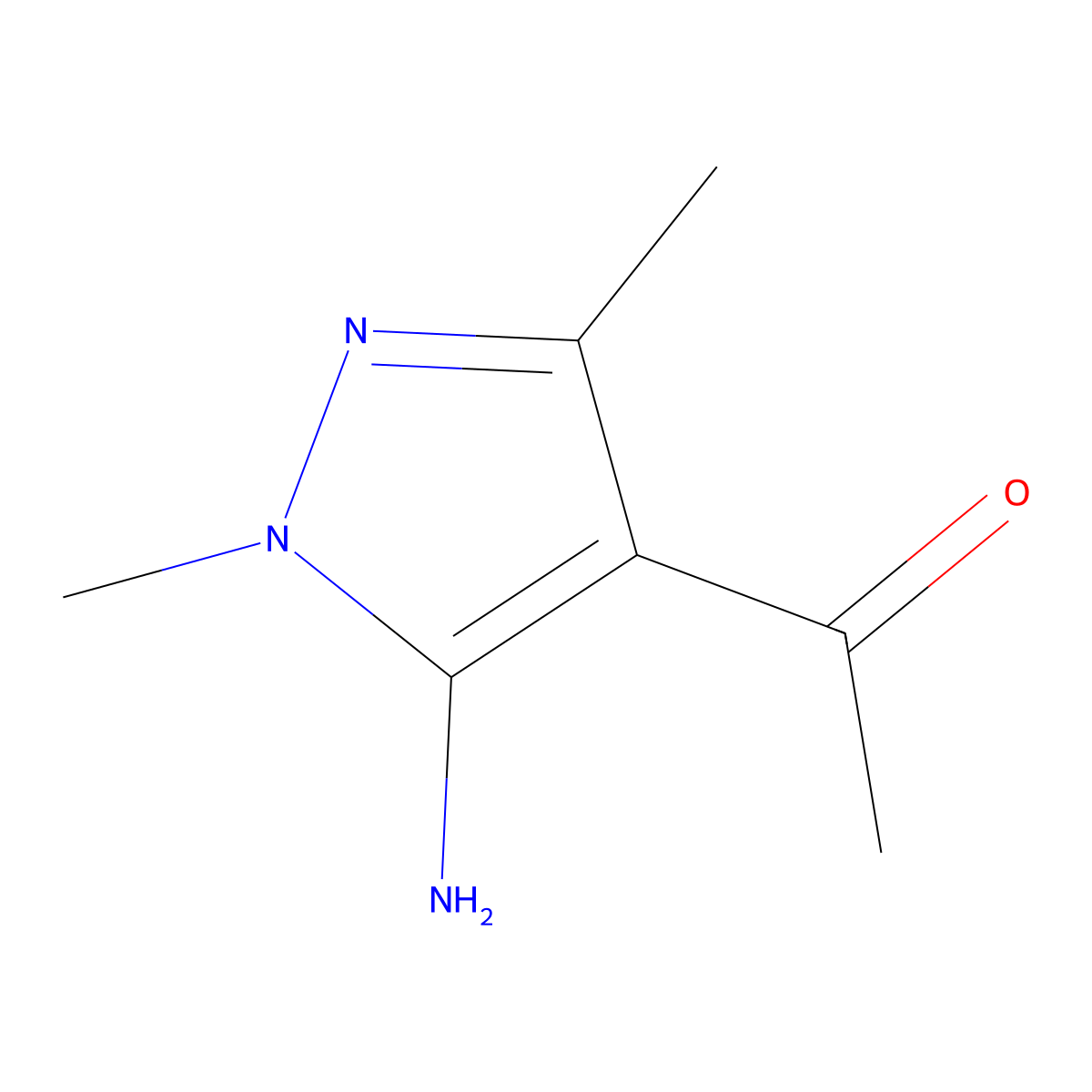 1-(5-Amino-1,3-dimethyl-1H-pyrazol-4-yl)ethanone molecular structure, CAS 179810-58-3