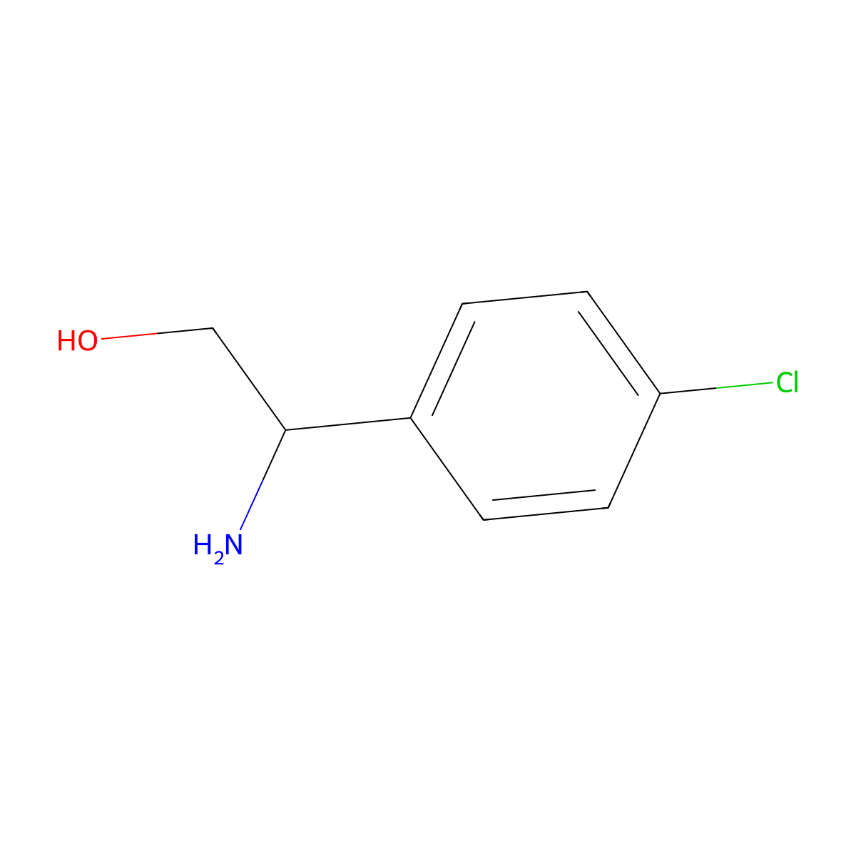 2-Amino-2-(4-chlorophenyl)ethan-1-ol molecular structure, CAS 179811-64-4