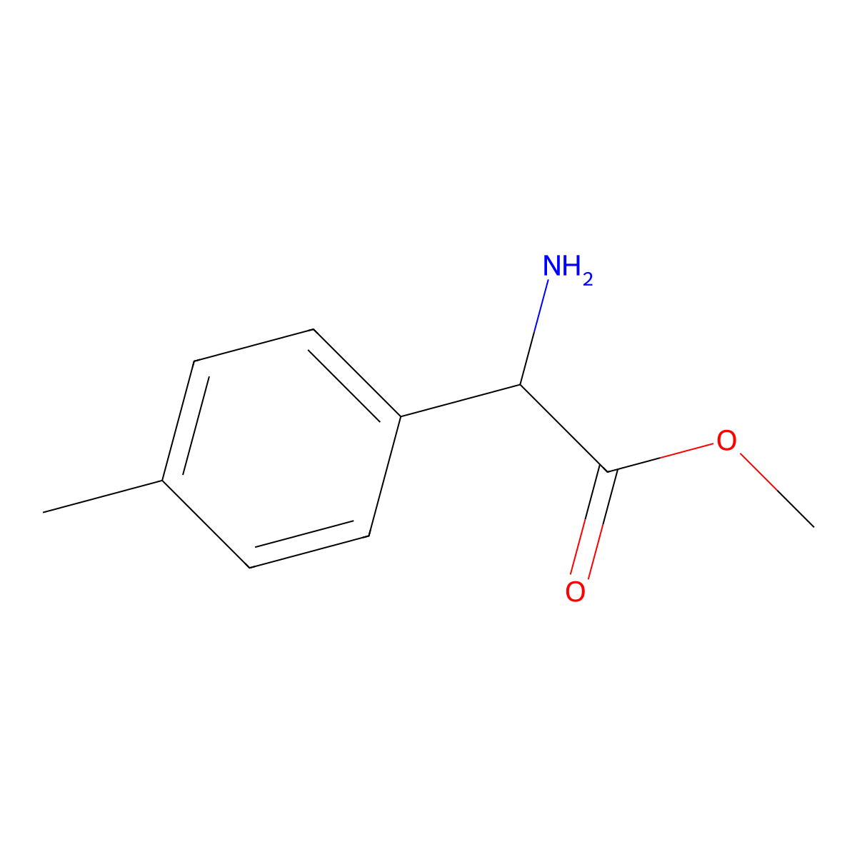 Methyl 2-amino-2-(4-methylphenyl)acetate molecular structure, CAS 179814-89-2