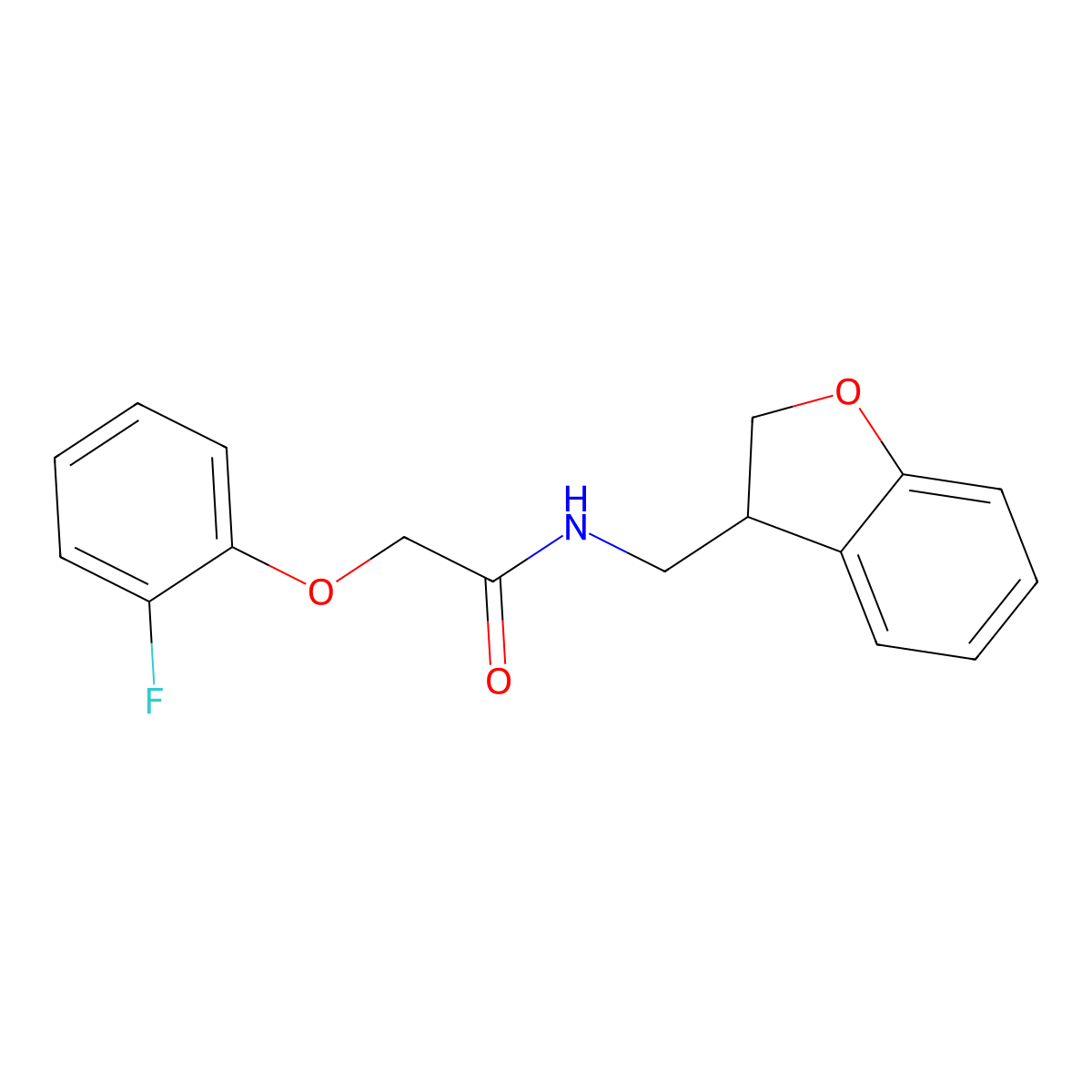 N-[(2,3-dihydro-1-benzofuran-3-yl)methyl]-2-(2-fluorophenoxy)acetamide molecular structure, CAS 1798141-01-1
