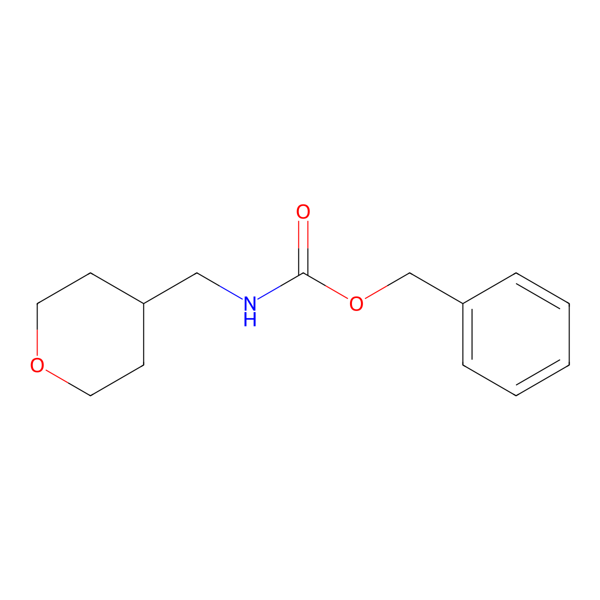 Benzyl ((tetrahydro-2H-pyran-4-yl)methyl)carbamate molecular structure, CAS 1798155-01-7