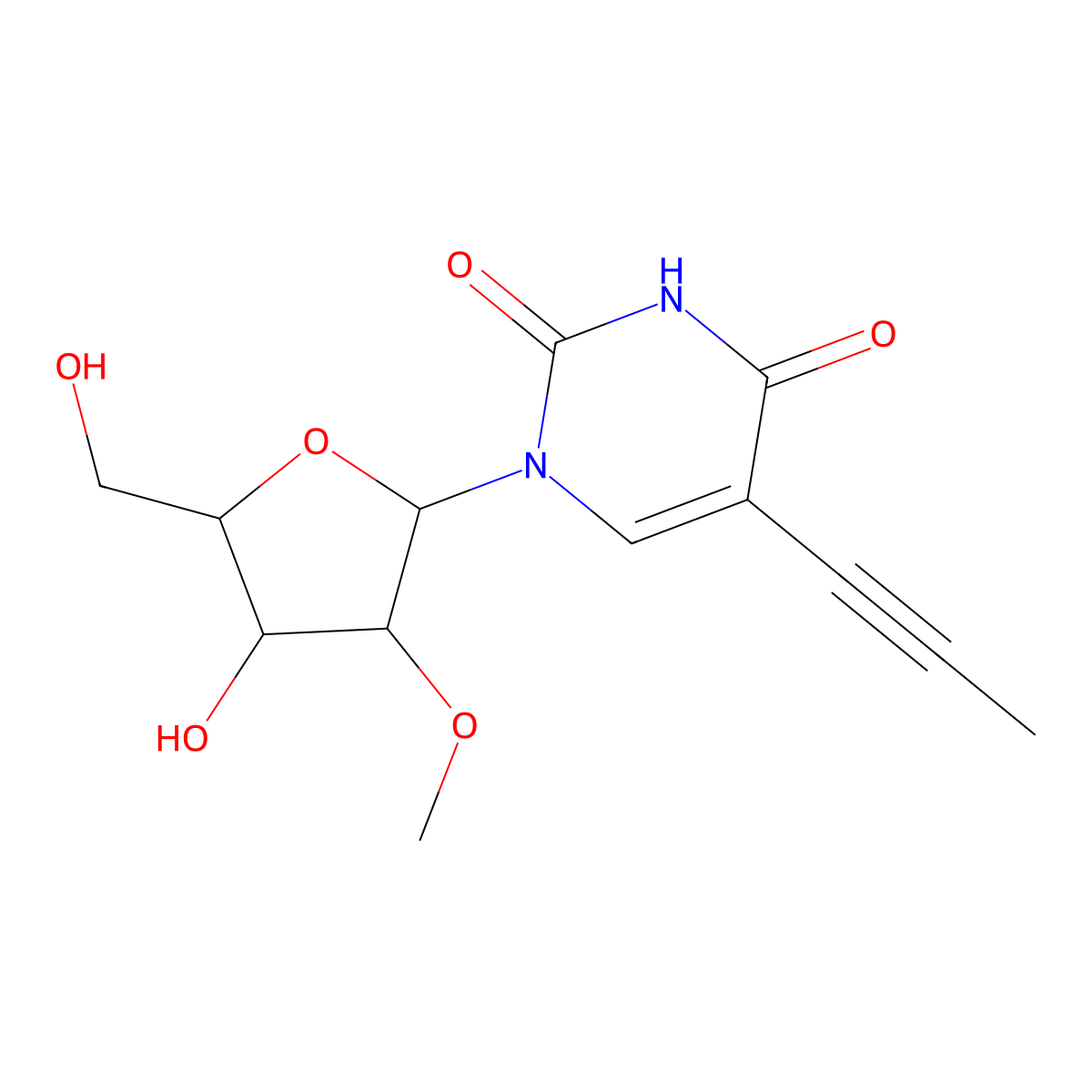 5-(1-Propynyl)-2'-o-methyluridine molecular structure, CAS 179817-95-9