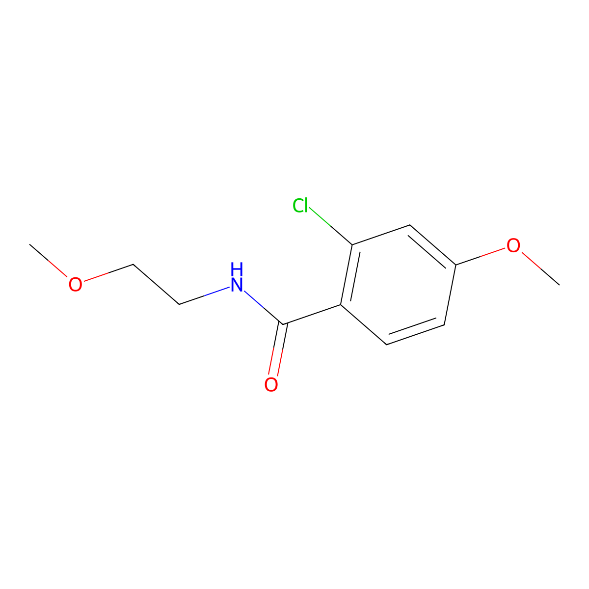 2-Chloro-4-methoxy-N-(2-methoxyethyl)benzamide molecular structure, CAS 1798173-92-8