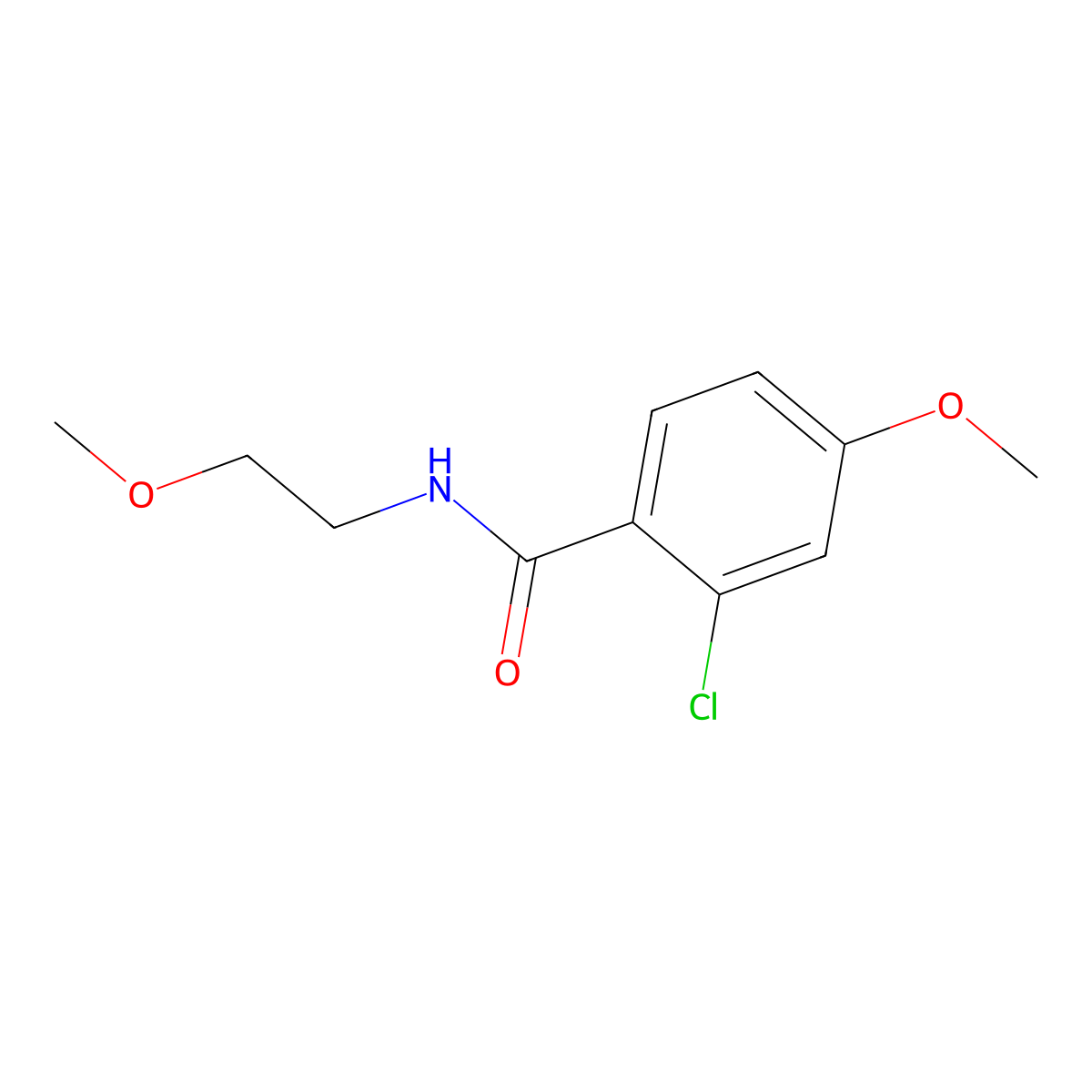 2-Chloro-4-methoxy-N-(2-methoxyethyl)benzamide molecular structure, CAS 1798173-92-8