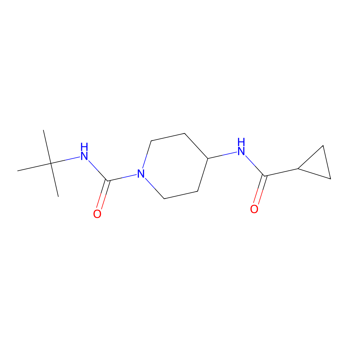 N-(tert-butyl)-4-(cyclopropanecarboxamido)piperidine-1-carboxamide molecular structure, CAS 1798176-52-9