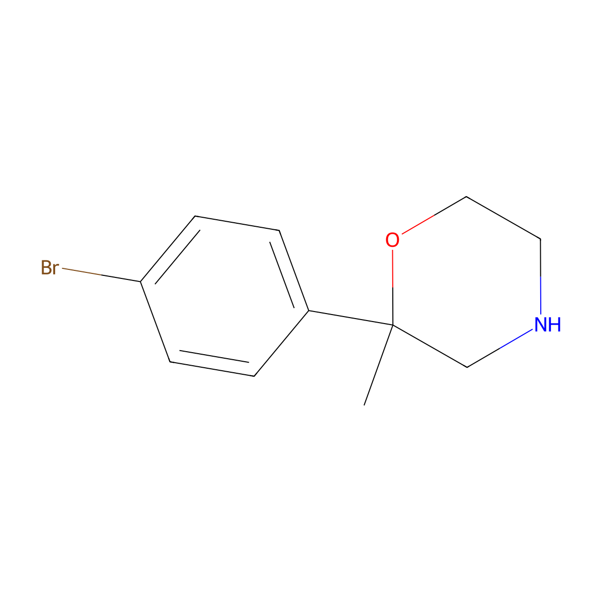 2-(4-Bromophenyl)-2-methylmorpholine molecular structure, CAS 179821-58-0